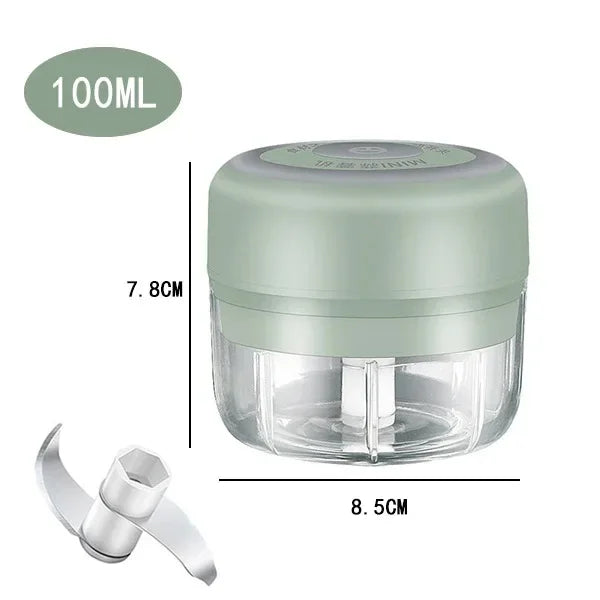 USB Electric Mini Food Chopper – Garlic Masher & Veggie Grinder Electric Food Chopper Zpaxo 105-Green100ml
