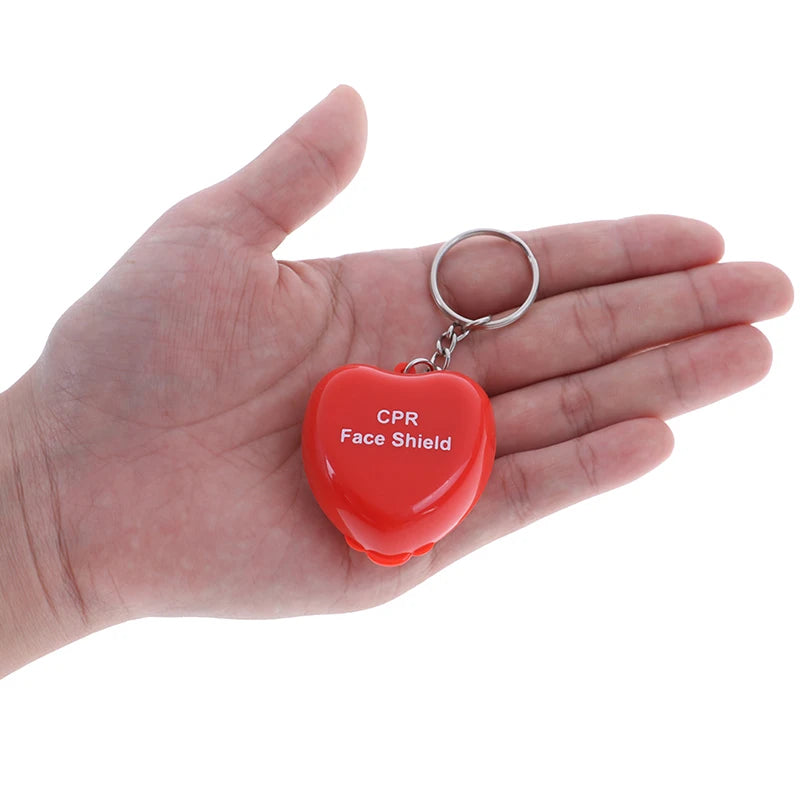Mini Protect CPR Mask Mouth Keychain Rescue Heart Box Face First Aid