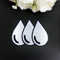 3 6-Piece Teardrop-shaped Acrylic Mirror Wall Decals Self-adhesive