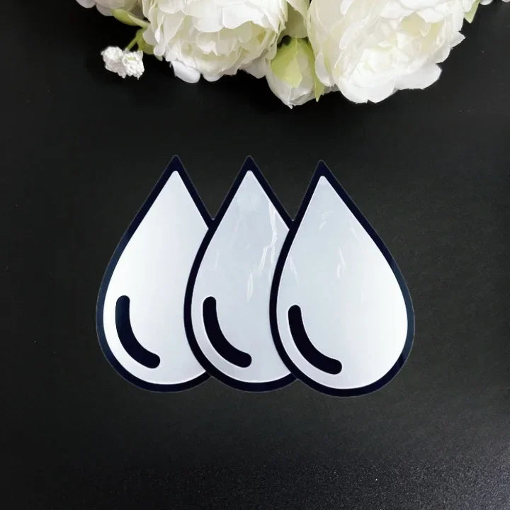 3 6-Piece Teardrop-shaped Acrylic Mirror Wall Decals Self-adhesive