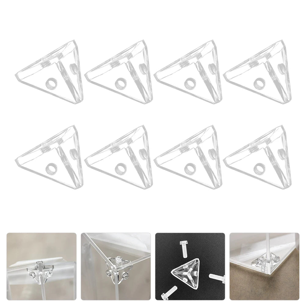Acrylic Display Case Connectors Triangle Corner Connector Brackets