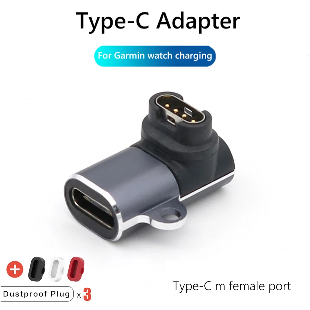 C Micro USB 8pin Charging Adapter Garmin Watch Fenix 7 7S 7X 6 6S 6X Zpaxo Type C 90 bend