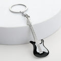 Simple Zinc Alloy Guitar Keychain Musical Elements Bass Bag Pendant Portable Car Key Ring Couple Zpaxo black