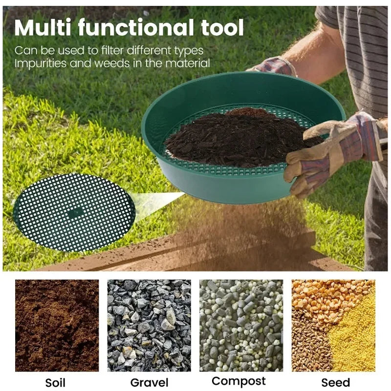 Gardening Must-Have21cm Heavy-duty Plastic Soil Sieve Perfect Sifting