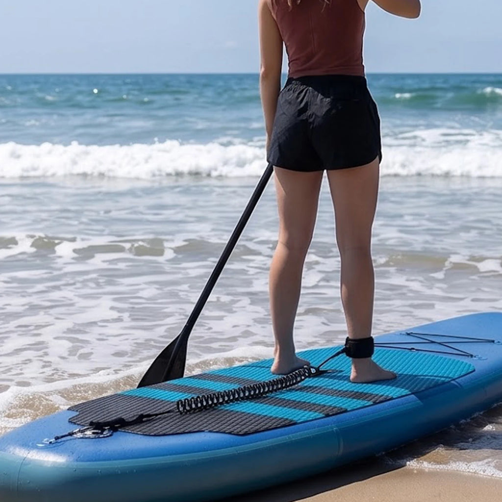 10FT 5.5 MM Surfboard Foot Leash TPU Material Bent Surf Foot Leash 360 Degree Rotating Design for Swivels Inflatable Longboard Zpaxo