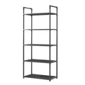 5 Tier Shelving Unit Heavy Duty Storage Shelf Adjustable Storage Rack 66 Lbs Capacity for Laundry Bathroom Kitchen Garage Pantry Zpaxo black