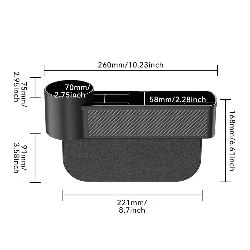 Car Seat Crevice Storage Box Gap Filler Cup Holder Slit Organizer