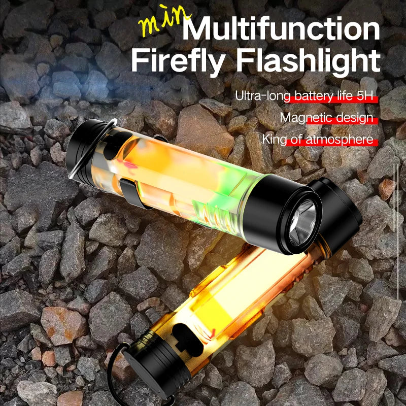 Outdoor Strong Light LED Flashlight Mini Portable Keychain USB