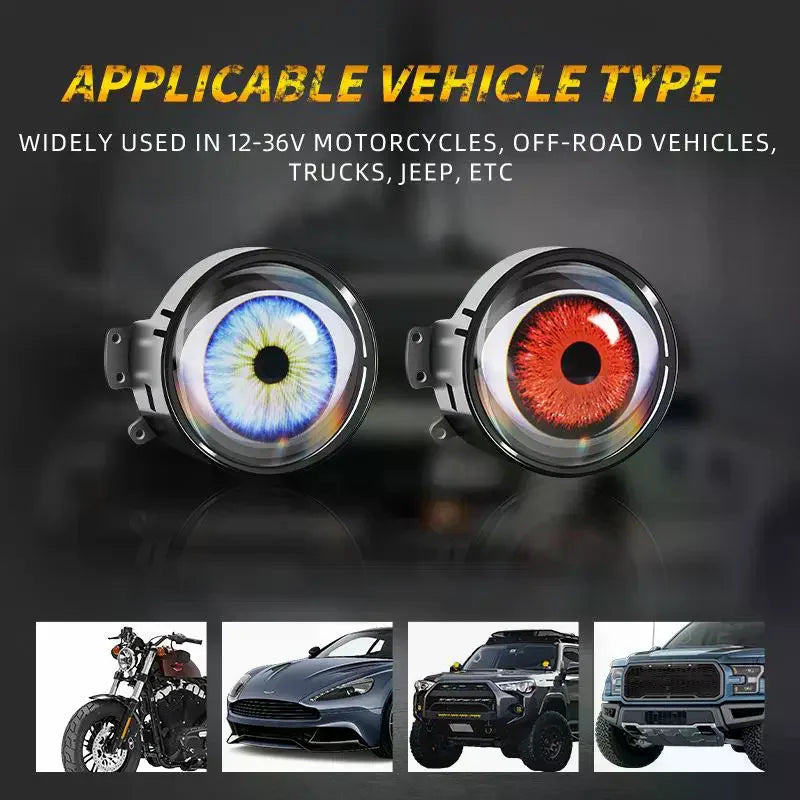 Devil Eye LED Headlight – 6 Mode Universal Car & Motorcycle