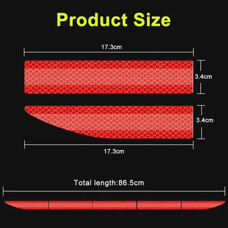 Reflective Car Decal Safety Warning Reflector Tape Car Stickers Anti Collision Warning Reflector Sticker Night Reflective Strip Zpaxo