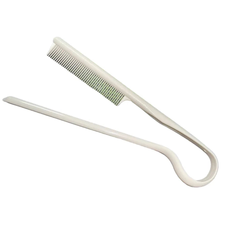 V-Shape Hair Styling Comb Straightening Splint Comb - The Ultimate Hair Tool for a Sleek Look Zpaxo Snowflake White