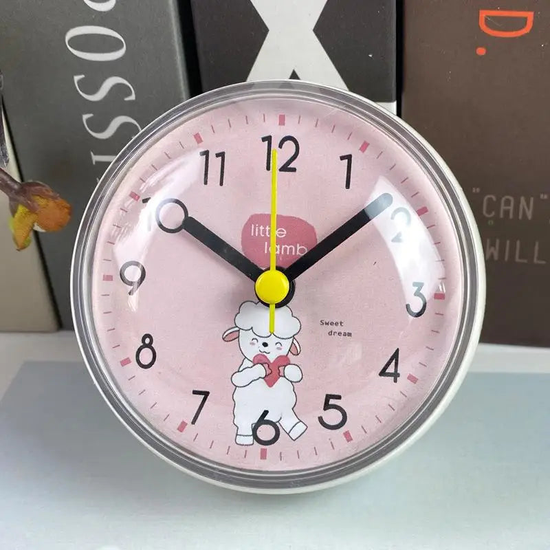 Anti-Fog Waterproof 7cm Kitchen Toilet Small Quartz Table Clock Mini Sucker Wall Clock Bathroom Zpaxo C