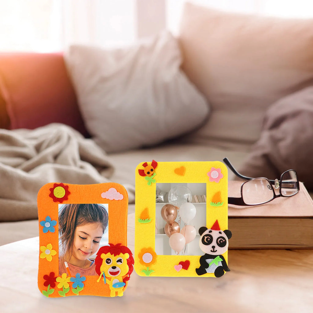 12Pcs DIY Picture Frame Craft Set Stable Desktop Photo Holders for Home Office Kids Creative Craft Projects Decoration