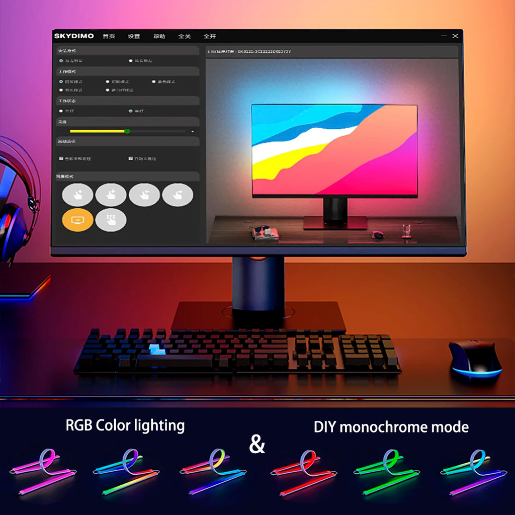 Smart LED Gaming Strip Light Computer Monitor Backlight Sync Strip Light RGB Light Bar Screen USB Gaming Bedroom Decor Lamp Zpaxo