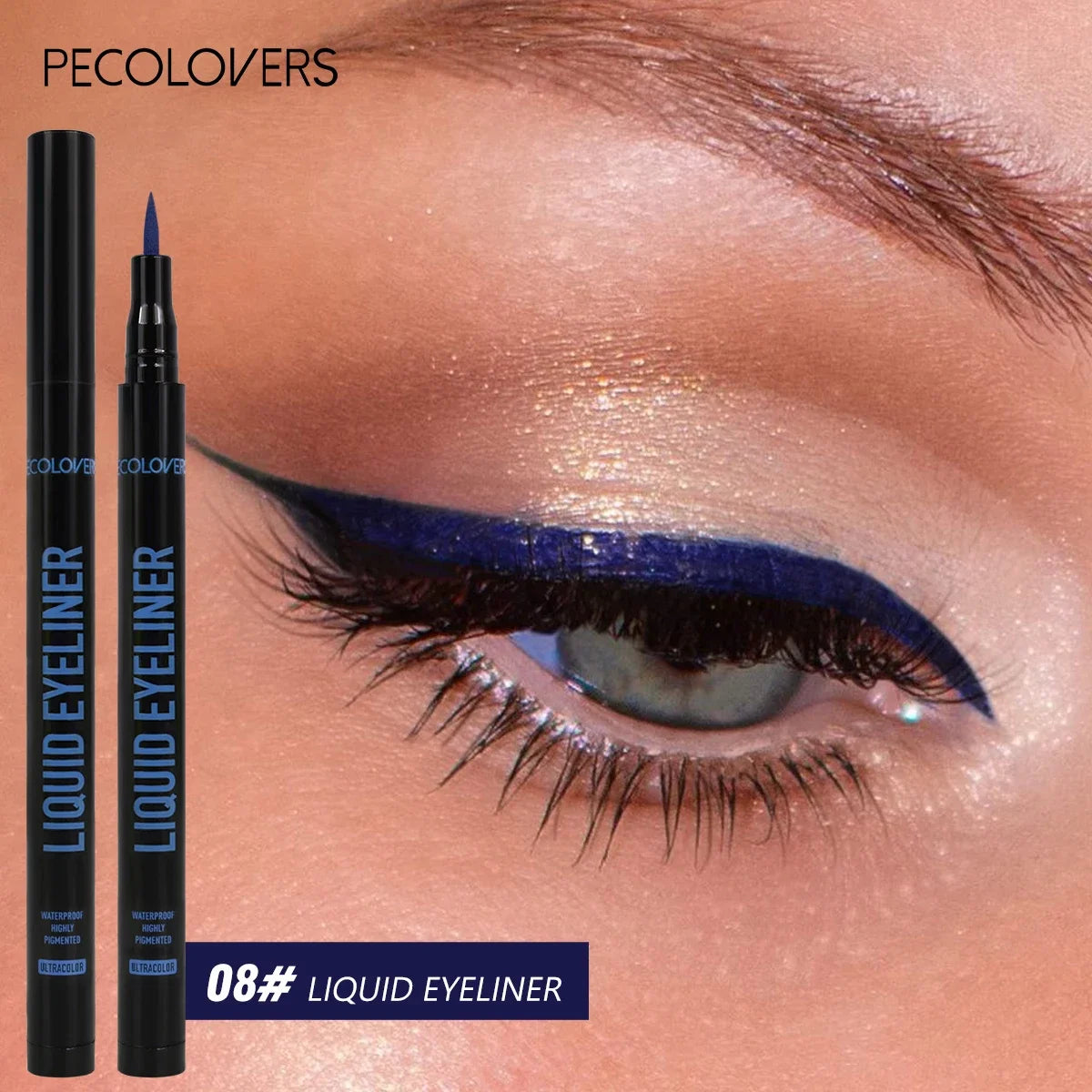 1PC Rich Colors, Smooth Finish, Waterproof Blue, Green, Purple, Eyeliner Pen, Create The Perfect Christmas Halloween Makeup Look Zpaxo 08