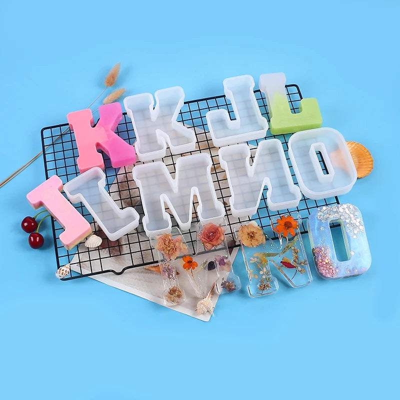 A to Z Large Letter Silicone Mold Capital Alphabet Epoxy Molds DIY Jewelry Craft Candle Making Birthday Party Cake Home Decor Zpaxo