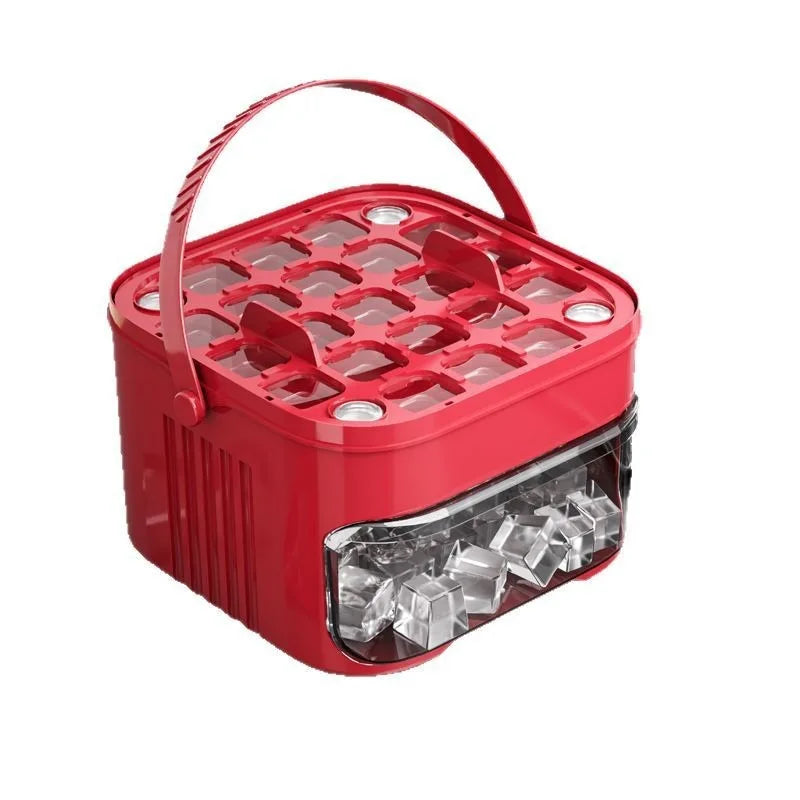 Hot Food-grade Ice Cube Mold Bucket, Press-type Ice Cube Mold, Refrigerator Frozen Ice Cube Food Storage Box Tray Zpaxo