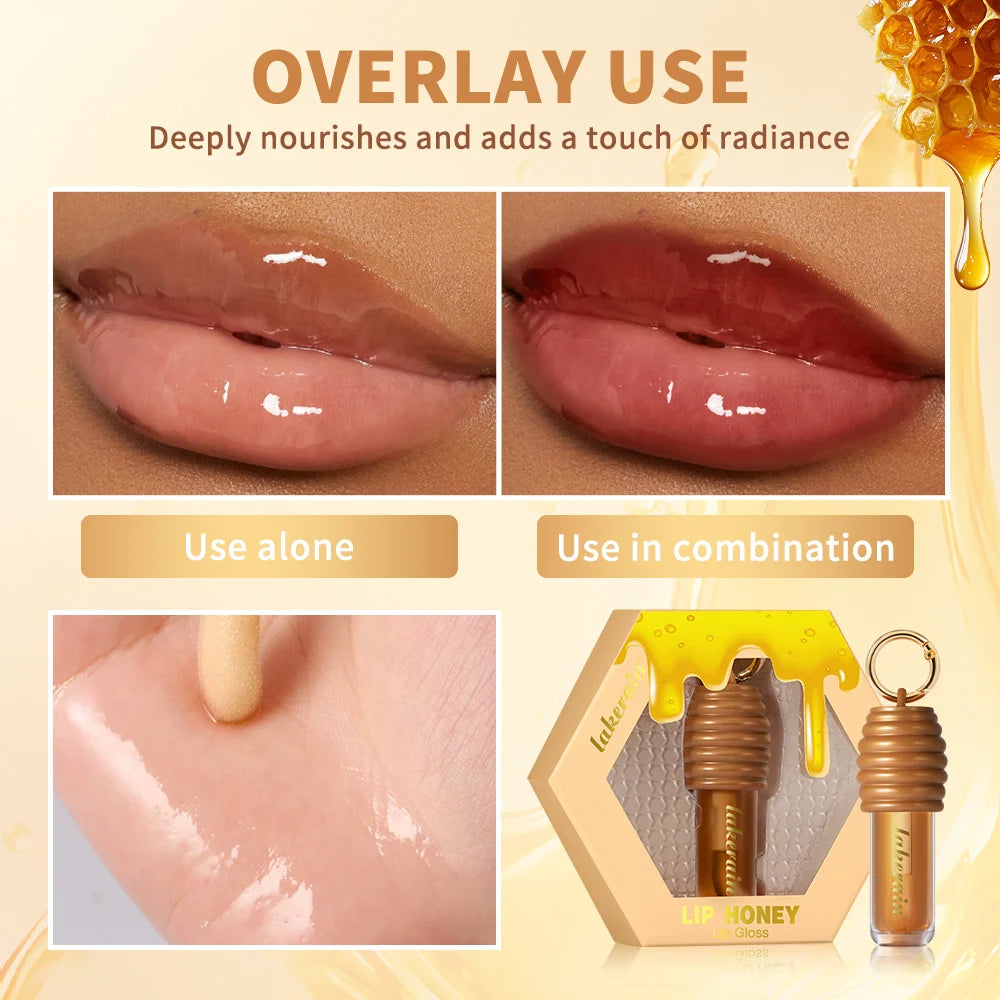 Lip Honey Lip Oil Plumper Lip Balm Hydration Not Sticky Long Lasting Moisturized Smooth Nourishing Bag Clip Ring Cosmetics Zpaxo