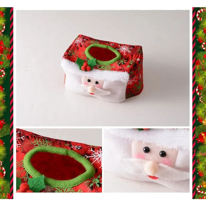 Christmas Tissue Paper Holder – Festive Tabletop Ornament Decor Christmas Tabletop Decor Zpaxo