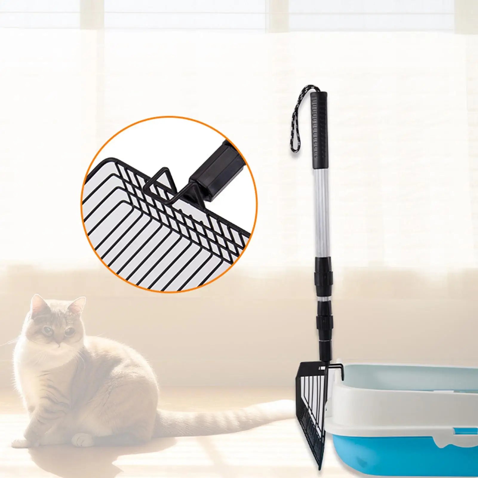 Chicken Coop Rake Stretchable Chicken Litter Scoop Poop Shovel for Chicken Coop Goat Stall Stable Cat Litter Scooper Zpaxo