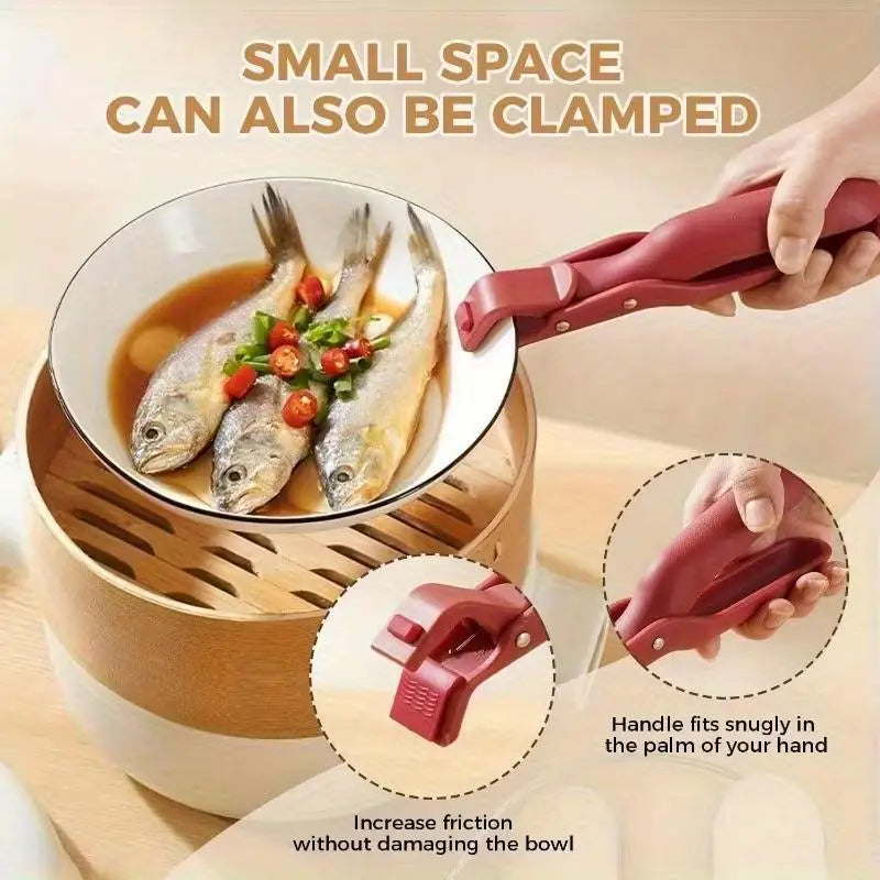 Multi-Function Anti-Scald Bowl Clip, Heat-Resistant Non-Slip Grip for Dishes, Kitchen Essential Zpaxo