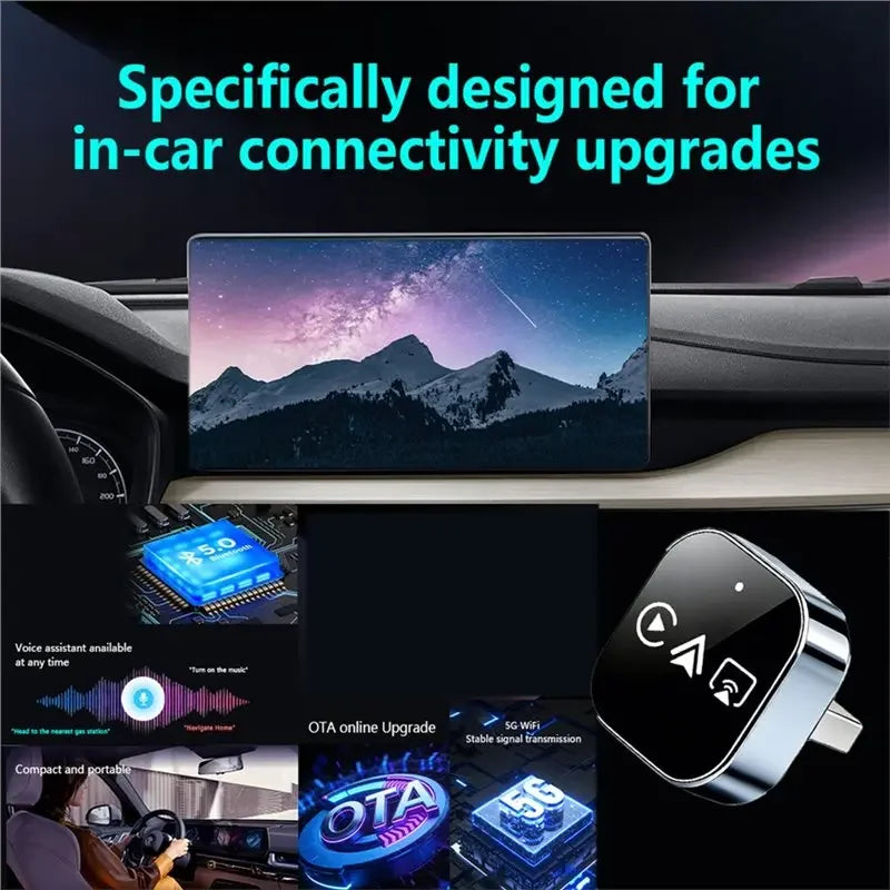 2026 4in1 Smart AI Box Wireless Carplay Android Auto Adapter Netflix Zpaxo