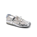 Women's Wave Point Comfortable Hollow Out Breathable Single Shoes Zpaxo Silver 39