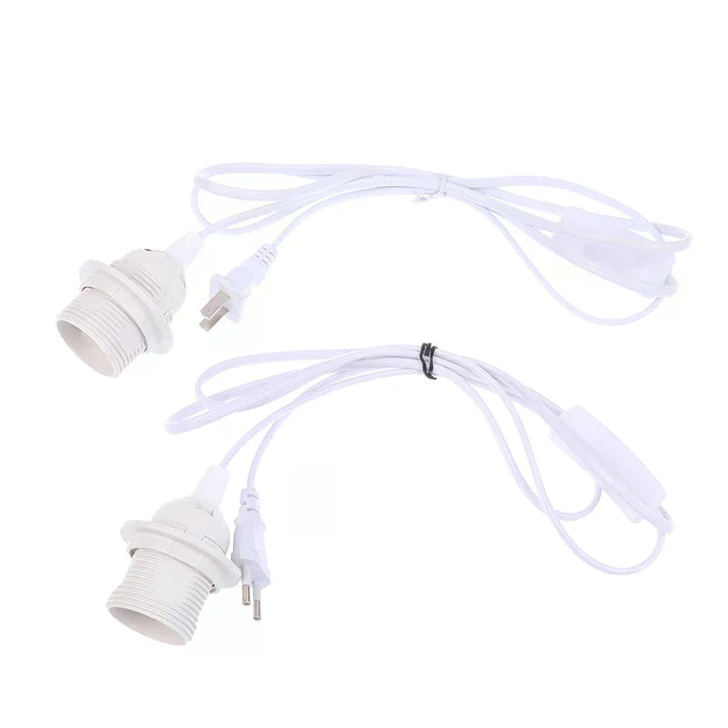 1 8M EU US Plug E27 Full Teeth Lamp Base Holder Power Cord Hanging Zpaxo