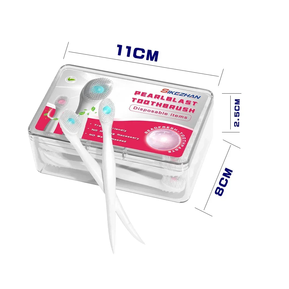20 Pcs/ Box Exploded Bead Toothbrush Disposable Cleaning Toothbrush Portable Travel Toothbrush with Toothpaste Teeth Whitening Zpaxo