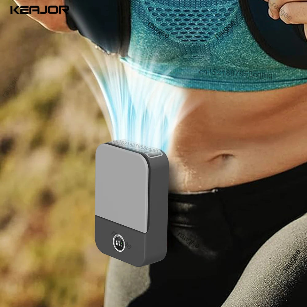 Portable Waist Fan Hanging Neck Mini USB Rechargeable Clip Outdoor