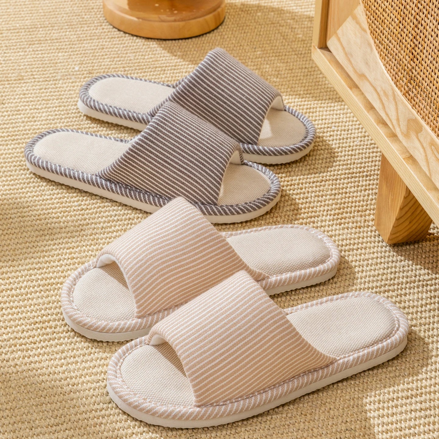 Men's Slip-resistant Linen Slippers Spring Summer Breathable House