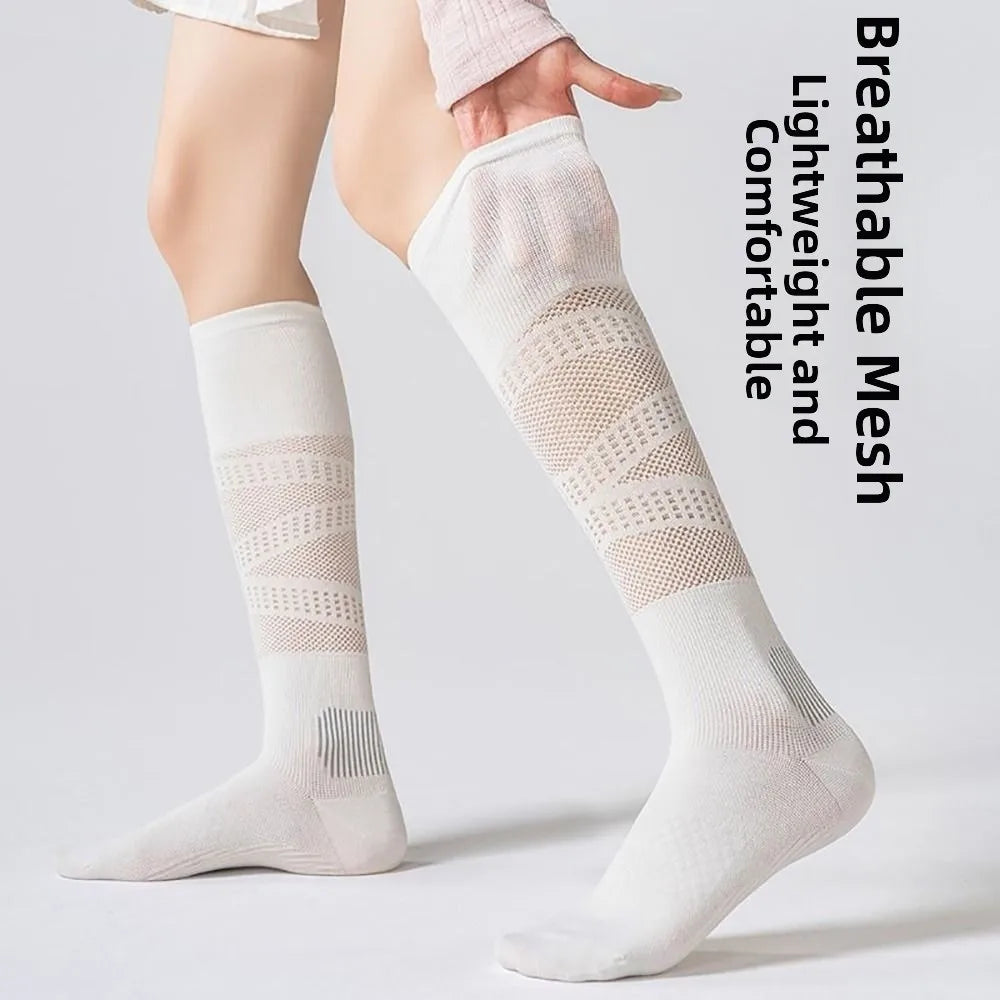 Multicolor Sports Stocking Cottoon Mesh Breathable Mesh Long Socks Ultra-thin Sweat Absorbing Fitness Calf Socks Summer Season Zpaxo