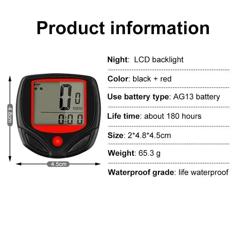 Wired Bike Computer – Waterproof MTB Speedometer & Odometer