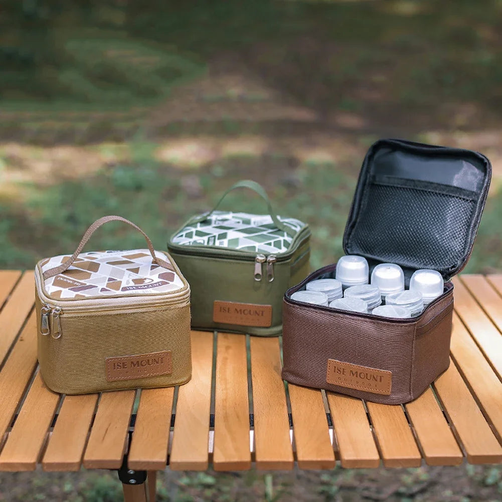 Seasoning Bottle Set Storage Bag Portable Camping Seasoning Dispenser Set Condiment Jars Organizer Outdoor Barbecue Utensils Zpaxo