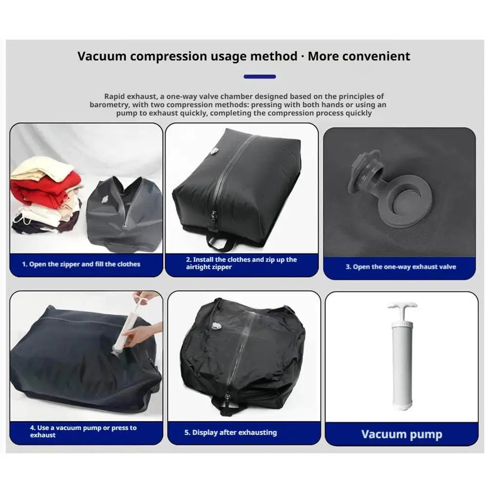 Vacuum Compression Travel Bag with Pump – Waterproof 16L Vacuum Compression Bag Zpaxo
