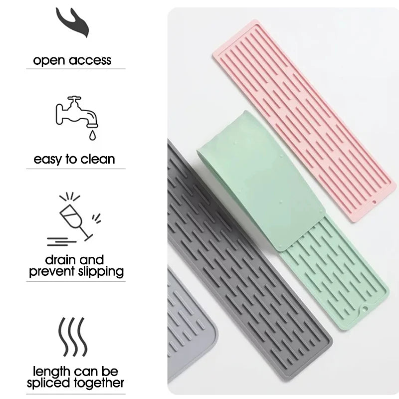 Durable Stylish Silicone Bar Mat Spills Coffee Glass Drying Perfect