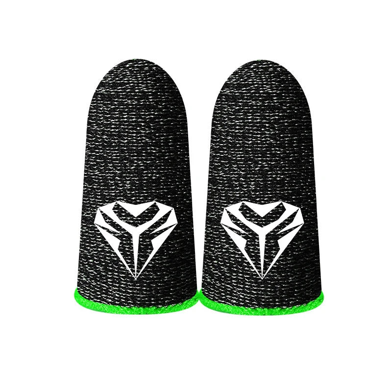 1 Pair Gaming Finger Sleeve PUBG Breathable Sweatproof Fingertip Zpaxo green