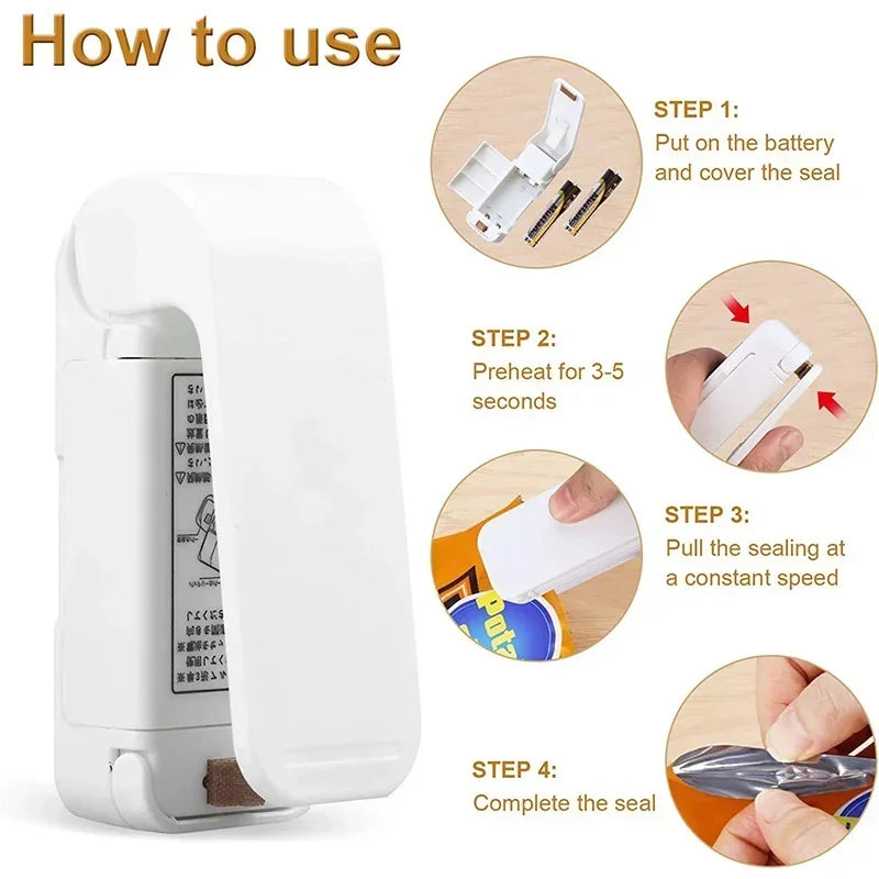 Mini Portable Heat Bag Sealer – Handheld Food Bag Sealing Machine Food Bag Sealer Zpaxo