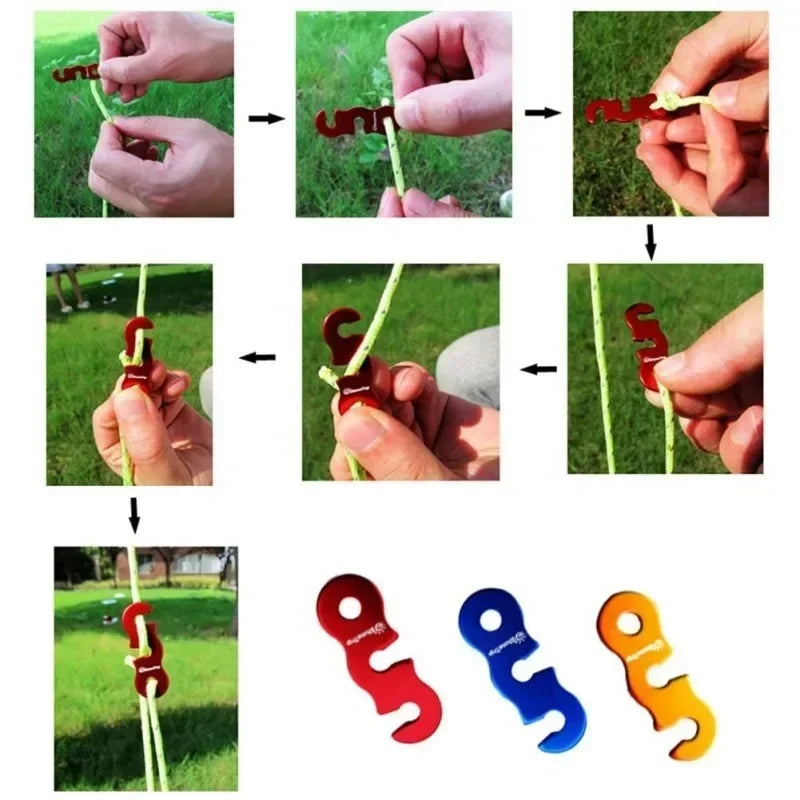 4-Set Reflective Tent Ropes & Quick-Adjust Buckles | Camping