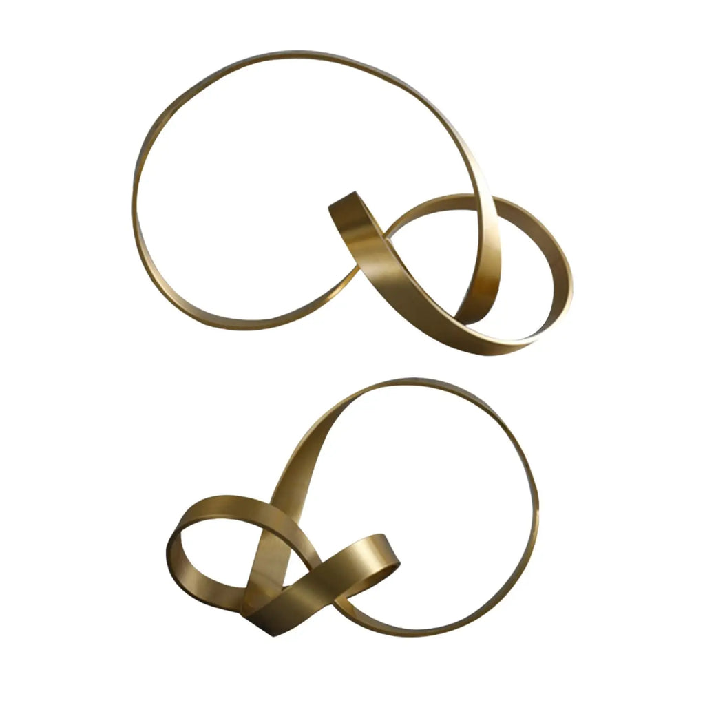 Metal Gold Twist Ornament Figurines Housewarming Gift Portable Art Unqiue for Bedroom Christmas Wedding Bookshelf Home Zpaxo