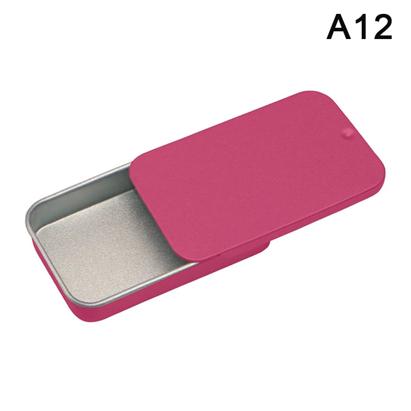 CMTinplate Box Slide Lid Push Pull Drawer Balm Portable Mini Zpaxo A12
