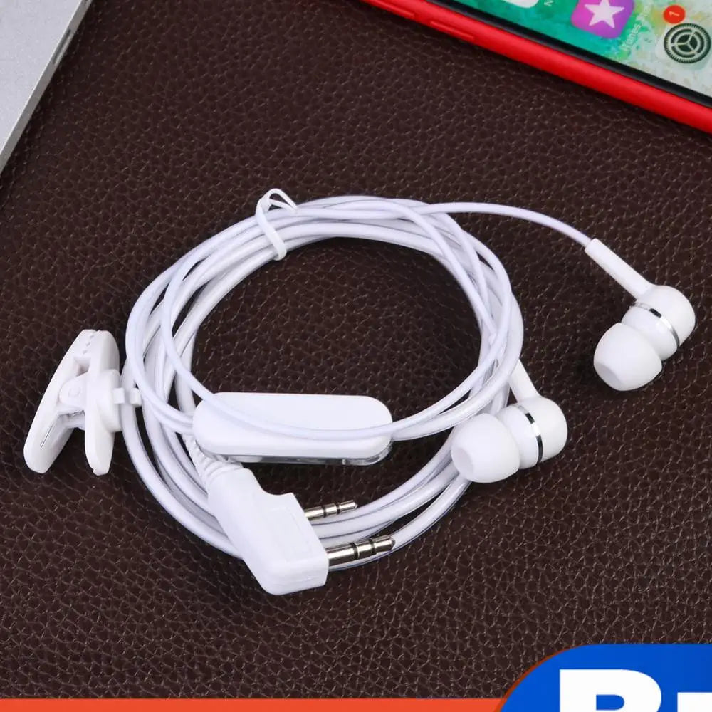 Walkie Talkie Dual Headset Earphone 2 Pin K Two Way Ham Radio Speaker