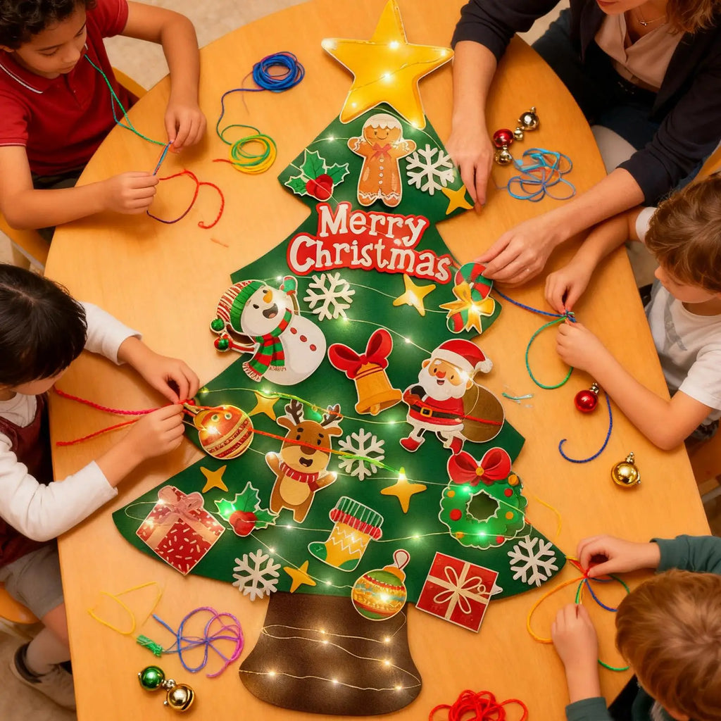 Toddler Felt Christmas Tree 9 8ft Light String LED Pendant Wall