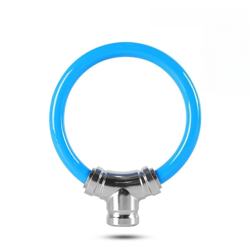 Bicycle Lock Mountain Bike Road Bike Bold Cable Lock Gold Ring Lock Battery Car Waterproof Shear-resistant and Anti-theft Lock Zpaxo blue