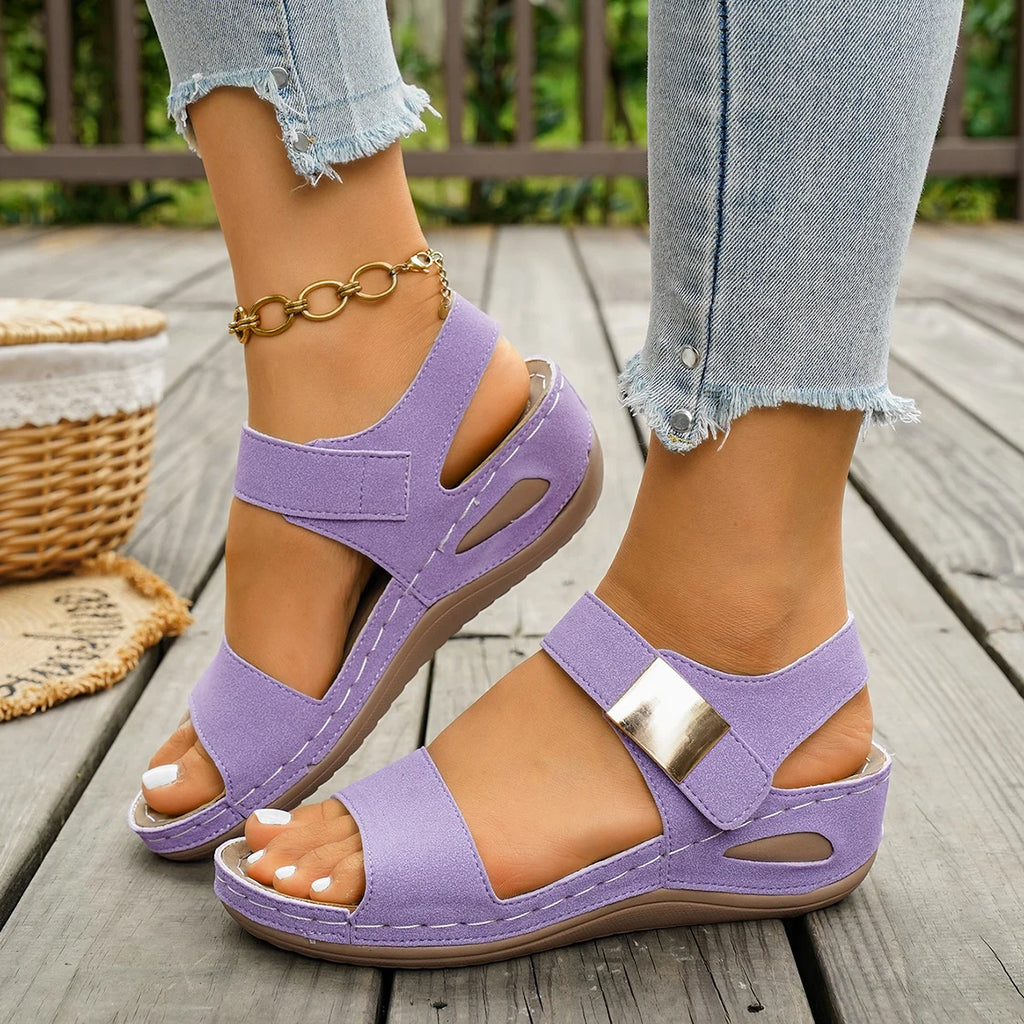 2026 New Women Summer Casual Wedge Sandals Plus Size Comfort Non Slip Beach Shoes Lightweight Platform Walking Sandals Woman Zpaxo