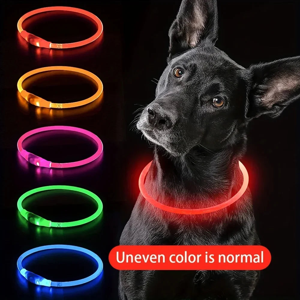 Pet Dog LED Light Collar Luminous Anti-lost USB Charging Necklace
