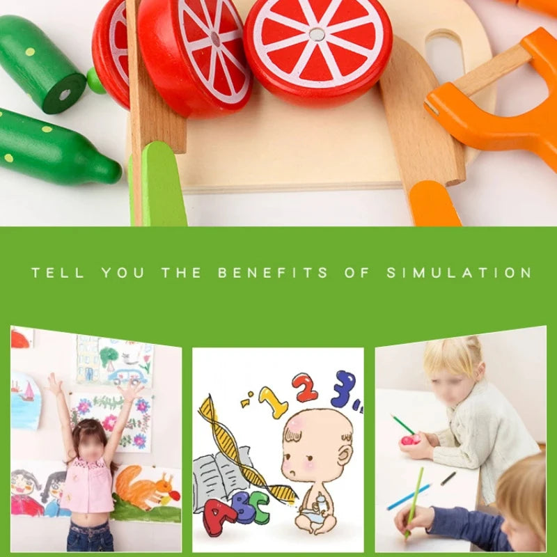 Simulation Kitchen Pretend Toy Wooden Classic Game Montessori