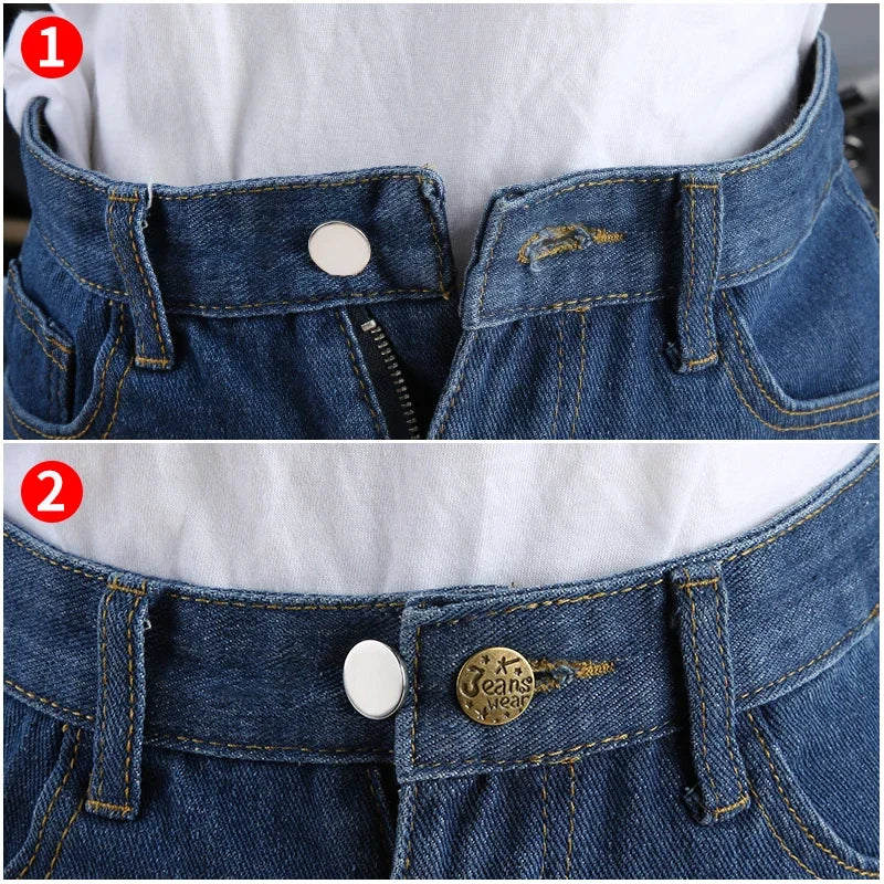 Metal Jean Button Extenders – No-Sew Waist Extender Kit