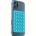 Silicone Suction Phone Holder Mat Multi-functional Suction Cup Phone Stand Square Anti-Slip Single-Sided Case Mount Back Sticker Zpaxo Sky Blue