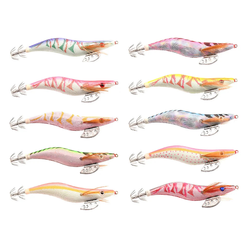 Luminous Squid Jig Set 13.5cm 21.5g – Ocean Fishing Lure Kit